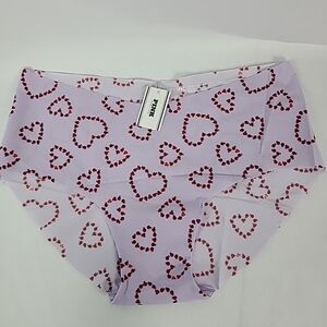 NEW Victoria's Secret PINK Hiphugger Hipster Purple Ladybug Hearts Sz L NWT